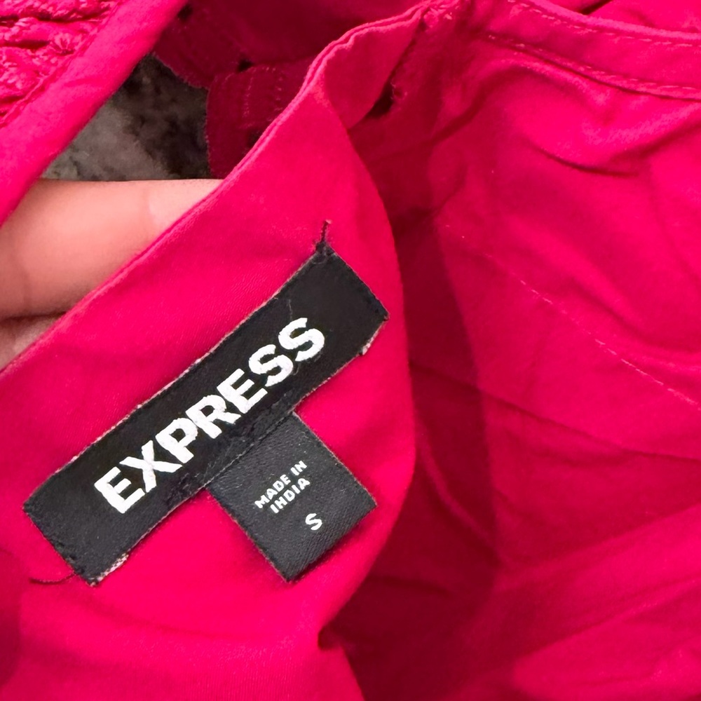 Express Red Eyelet Ruffle Blouse - Picture 5 of 6